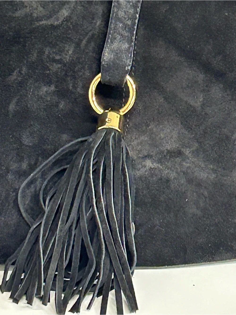 NWOT Ralph Lauren Indian Cove black suede hobo